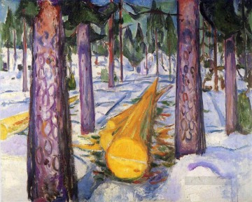 表現主義 Painting - 黄色い丸太 1912 年 エドヴァルド・ムンク 表現主義